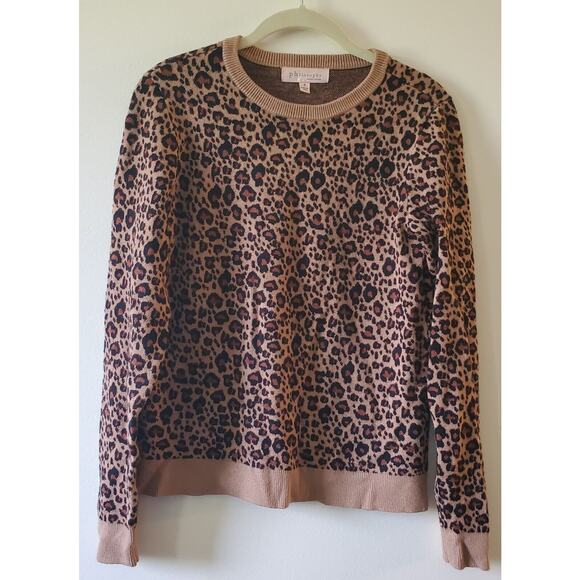 Philosophy Leopard Cheetah Brown Black Animal Print Sweater Pullover Small - Picture 1 of 10